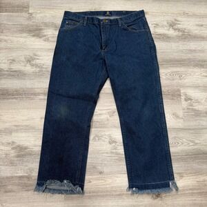 Wrangler Jeans Frayed Hem‎ Dark Wash Denim Regular Fit 36x30